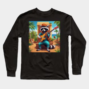 musician raccoon Long Sleeve T-Shirt